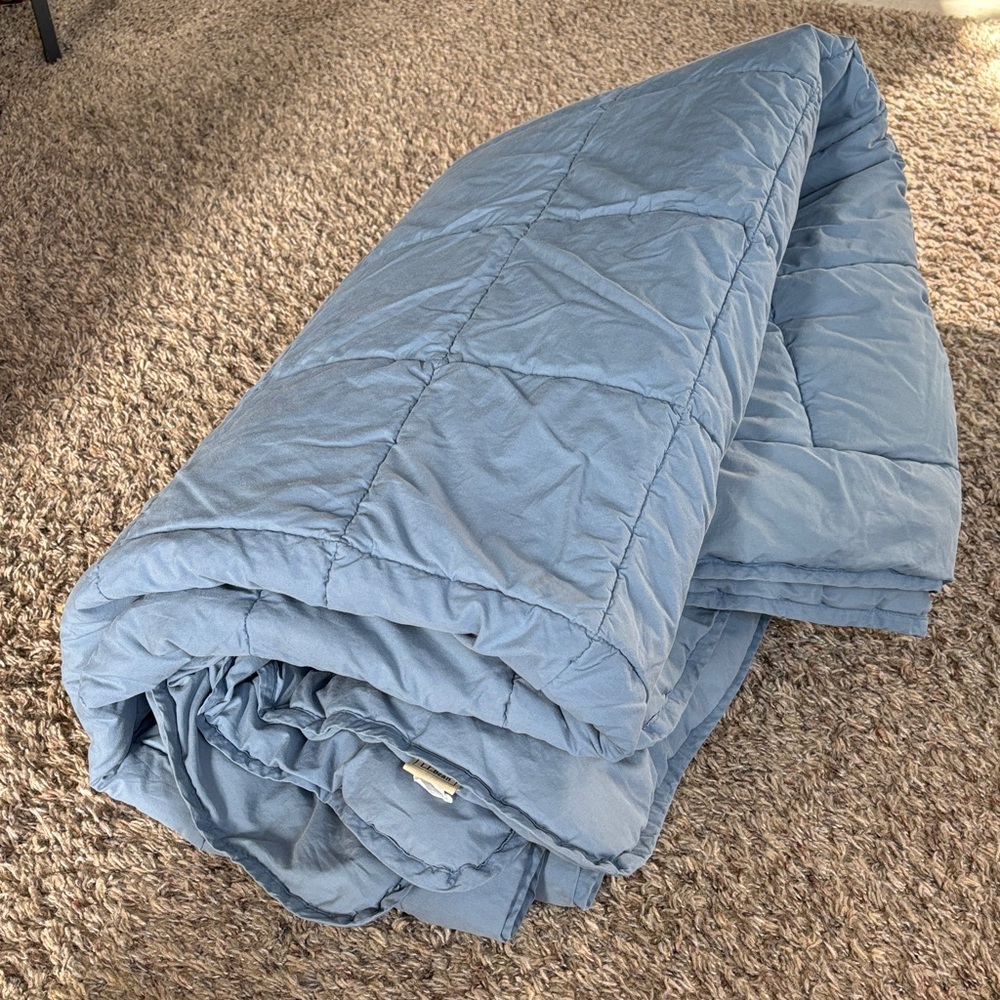 L.L. Bean Light Blue Quilted Comforter